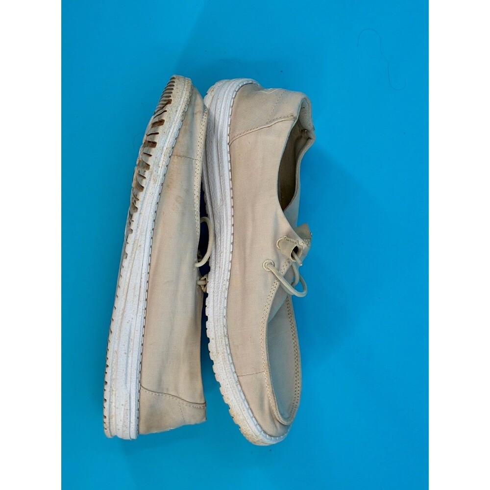 HEYDUDE Wendy Slub Canvas Natural Women’s Size 10 Slip On Shoes Beige